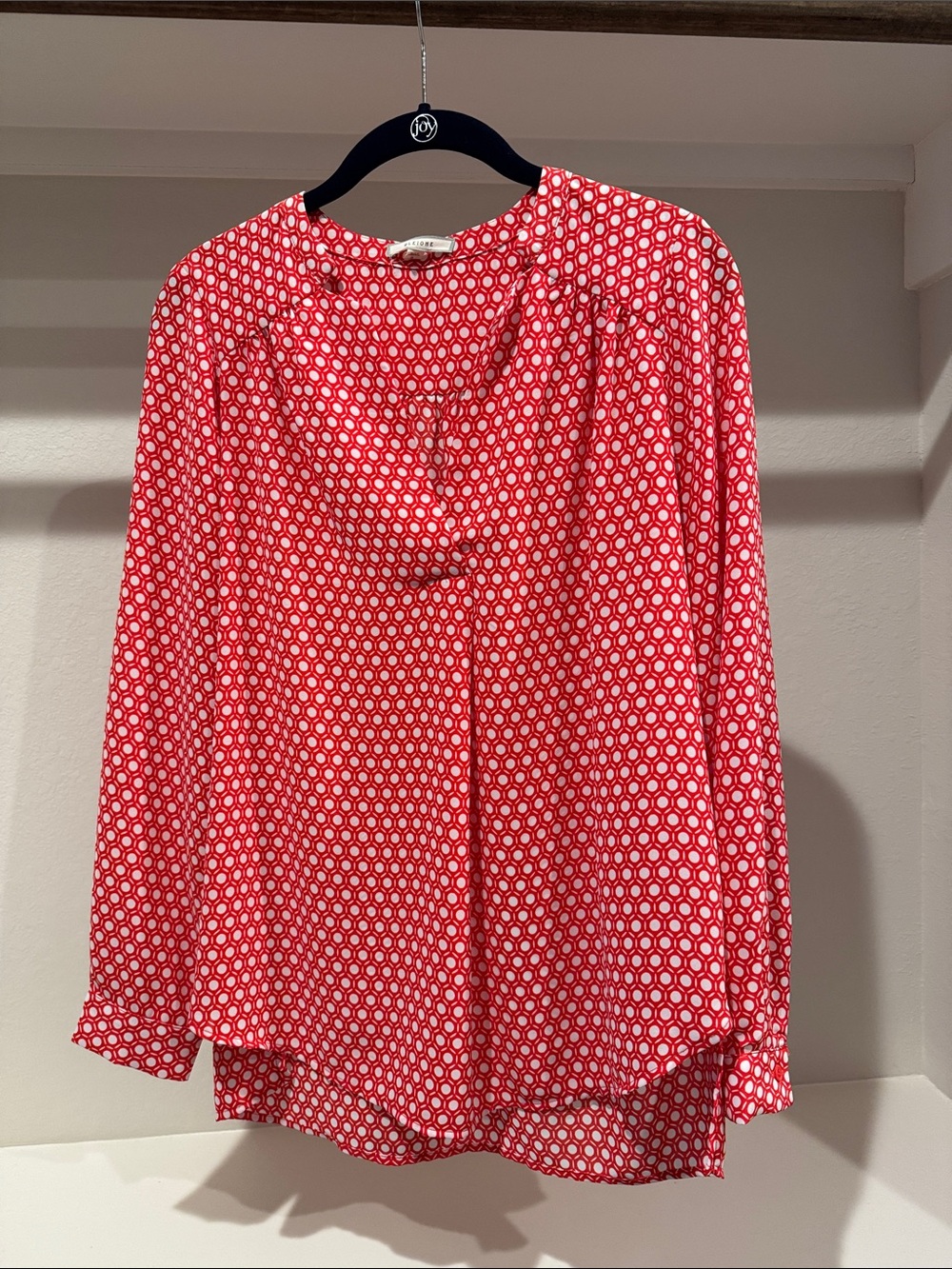 Red Geometric Print Women's Blouse - Brand: UNKNOWN